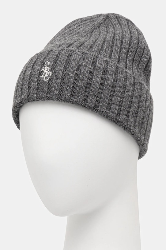 Sporty & Rich czapka wełniana SRC Cashmere AC06667302GY22 szary AW25