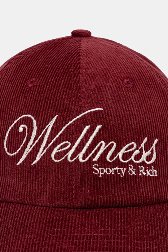 Sporty & Rich czapka z daszkiem sztruksowa Soho Corduroy AC08162083RE10 bordowy AW25