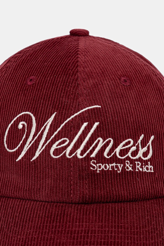 Sporty & Rich czapka z daszkiem sztruksowa Soho Corduroy AC08162083RE10 bordowy AW25
