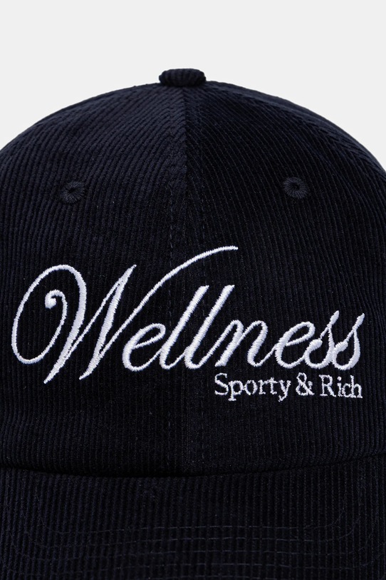 Sporty & Rich czapka z daszkiem sztruksowa Soho Corduroy AC08162083BL106 granatowy AW25