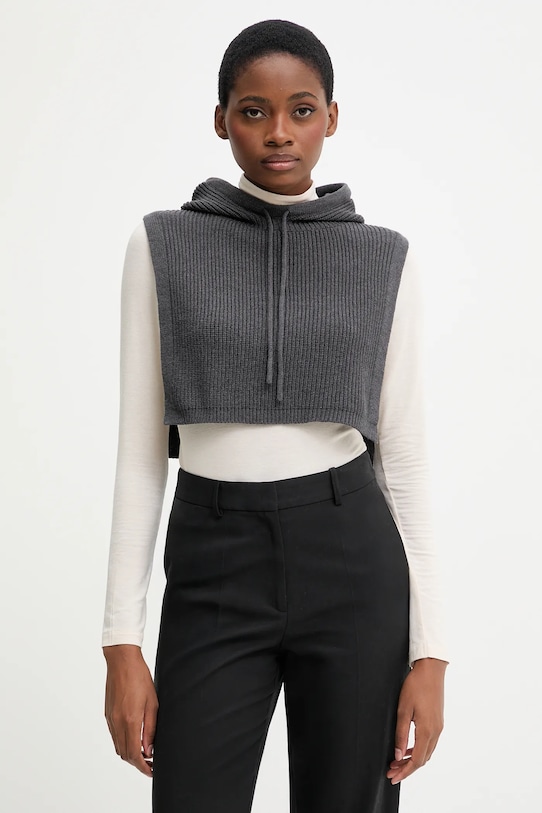 United Colors of Benetton hanorac uni gri 6SCQDU01T