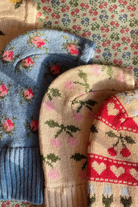 Dziewczynka Konges Sløjd kominiarka z dodatkiem wełny BELOU KNIT BALACLAVA KS103710.9BYA beżowy