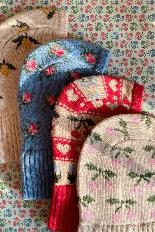 Konges Sløjd kominiarka z dodatkiem wełny BELOU KNIT BALACLAVA beżowy KS103710.9BYA