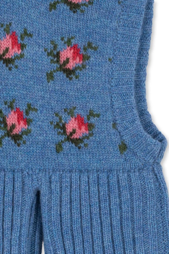Dziewczynka Konges Sløjd kominiarka z dodatkiem wełny BELOU KNIT BALACLAVA KS103710.9BYA niebieski