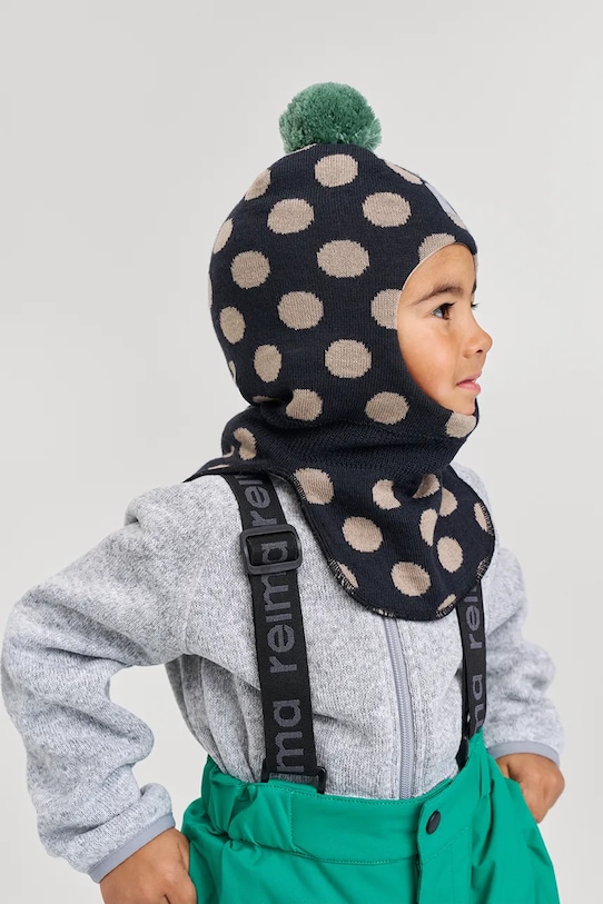 Reima cagulă pentru copii cu lână Polkka cu modele negru 5300314A.9BYA