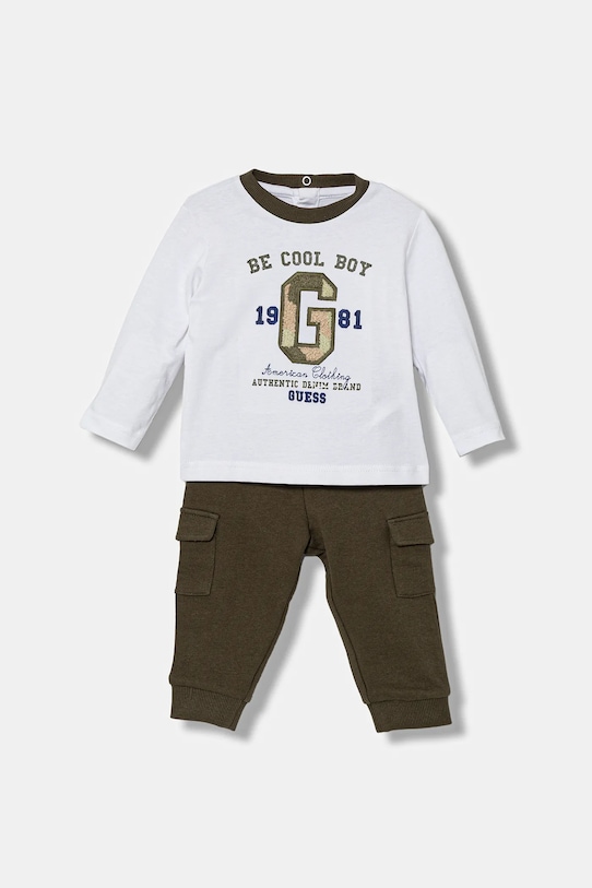 Guess komplet bawełniany niemowlęcy 2-pack nadruk biały I5YG06.K8HM4.9BYA