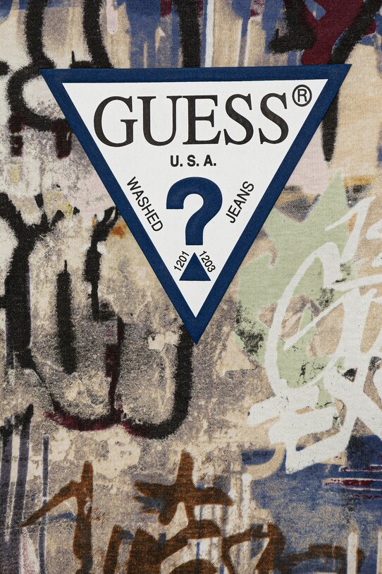 Детский хлопковый спортивный костюм Guess голубой N5YG00.K8HM4.9BYA