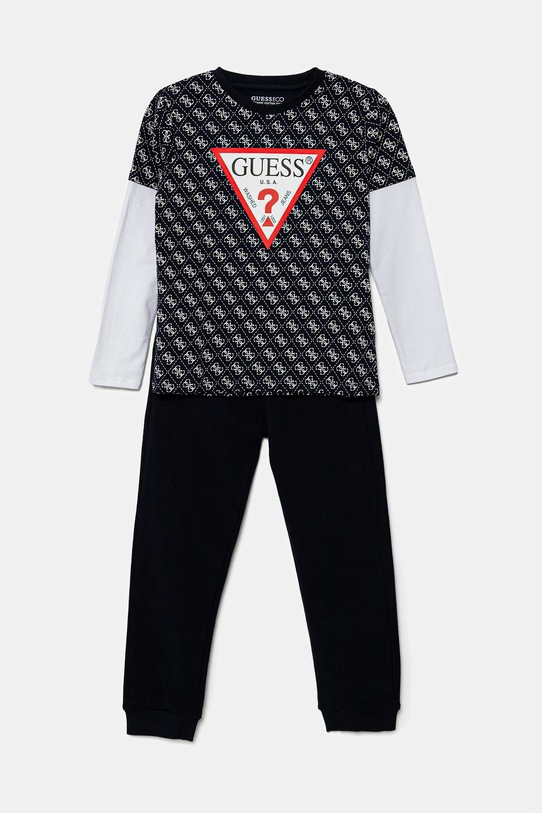 Παιδική βαμβακερή αθλητική φόρμα Guess βαμβάκι μαύρο N5YG00.K8HM4.9BYA