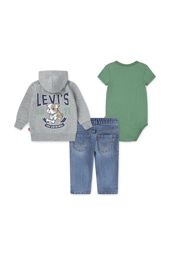 Levi's komplet 3PC FZ, TEE, DENIM SET 6EN867 szary AW25