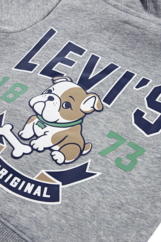 Chłopiec Levi's komplet 3PC FZ, TEE, DENIM SET 6EN867 szary