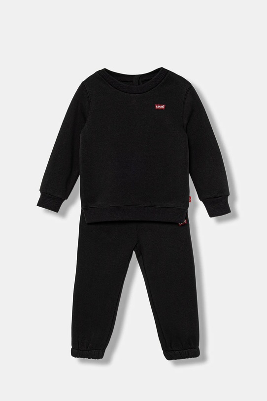 Levi's komplet dresowy niemowlęcy HOODIE & JOGGER SET dzianina czarny 6EP012