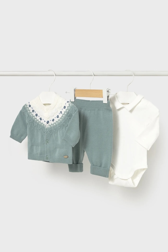 Mayoral Newborn set de bumbac pentru bebeluși bumbac verde 2570.1D.Newborn.9BYA