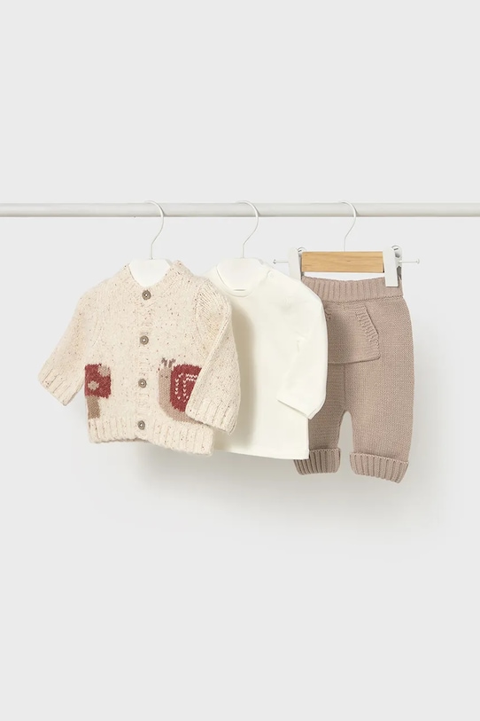 Σετ μωρού Mayoral Newborn 3-pack πλεκτό ύφασμα πράσινο 2571.1J.Newborn.9BYA