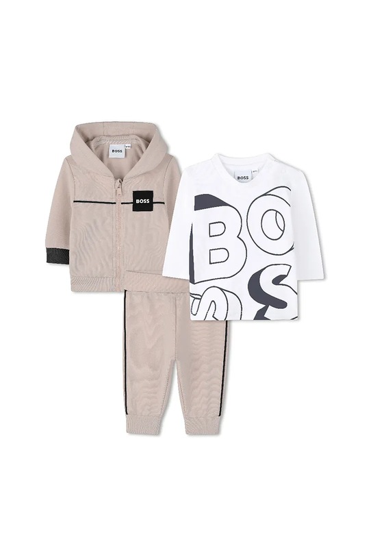 BOSS dres niemowlęcy dzianina beżowy J52527