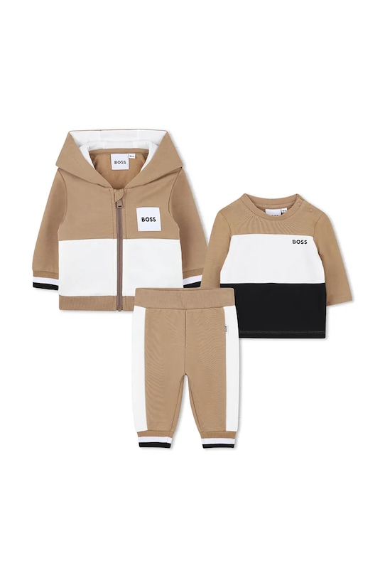 BOSS komplet niemowlęcy z elastanem brązowy J52533
