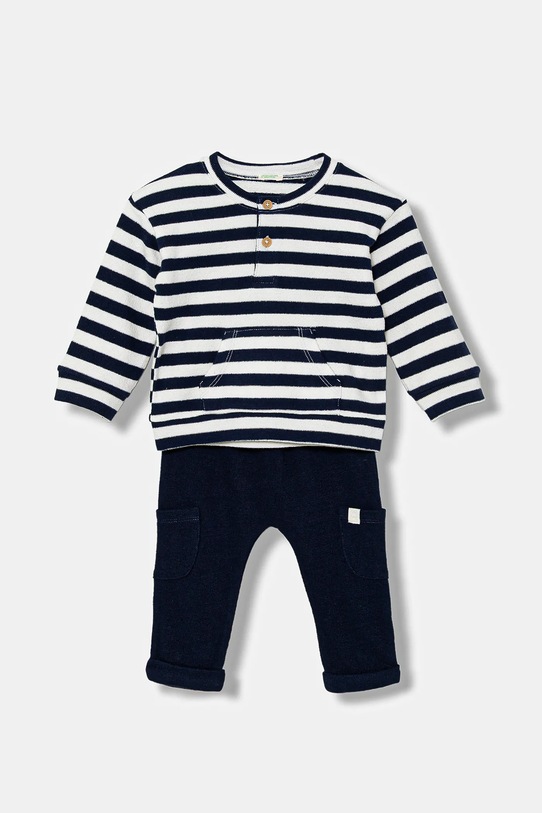 United Colors of Benetton set de bumbac pentru bebeluși uni bleumarin 3FQYAK01A.W.seasonal