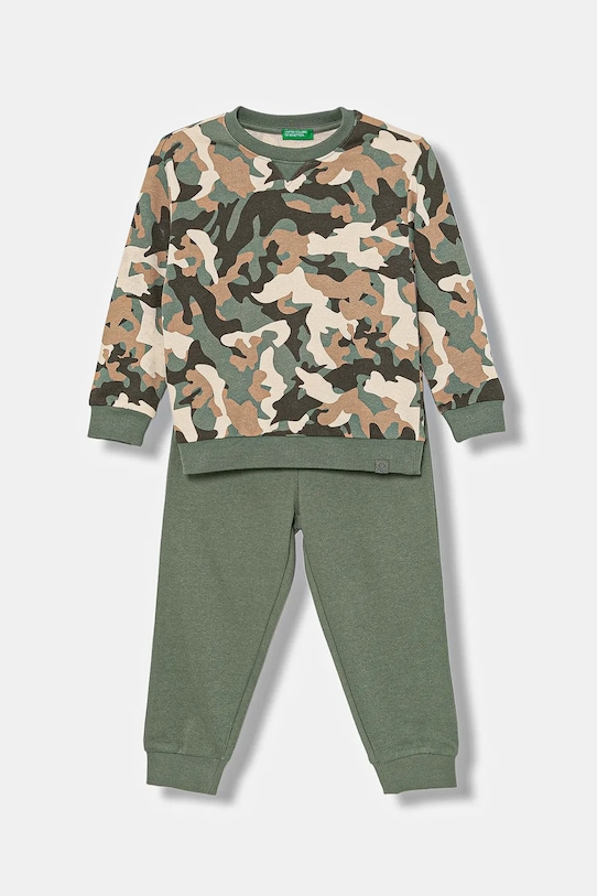 Дитячий бавовняний спортивний костюм United Colors of Benetton 2-pack бавовна зелений 3YWXGK00R.P.seasonal