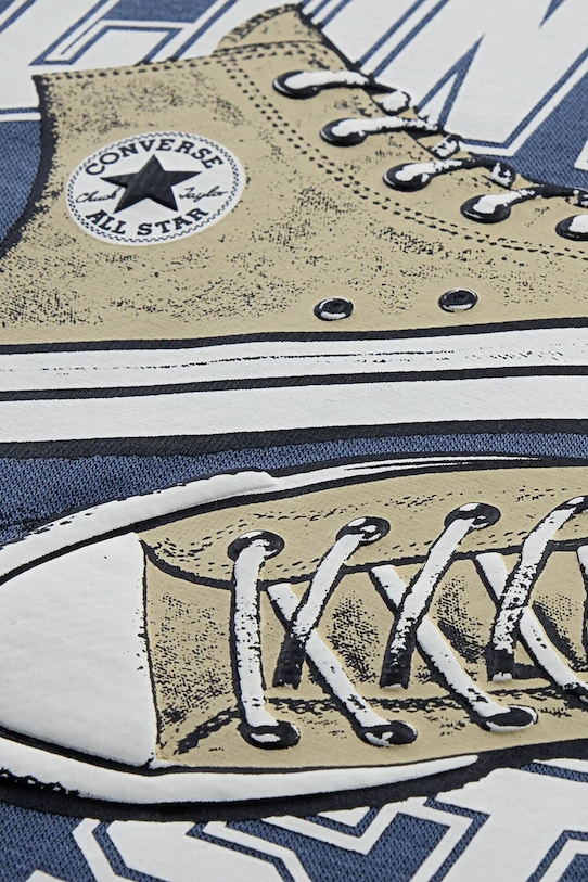 Detská bavlnená tepláková súprava Converse tmavomodrá 9CH866