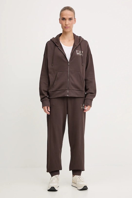 Tepláková súprava EA7 Emporio Armani pletenina hnedá AF12473.7W000420