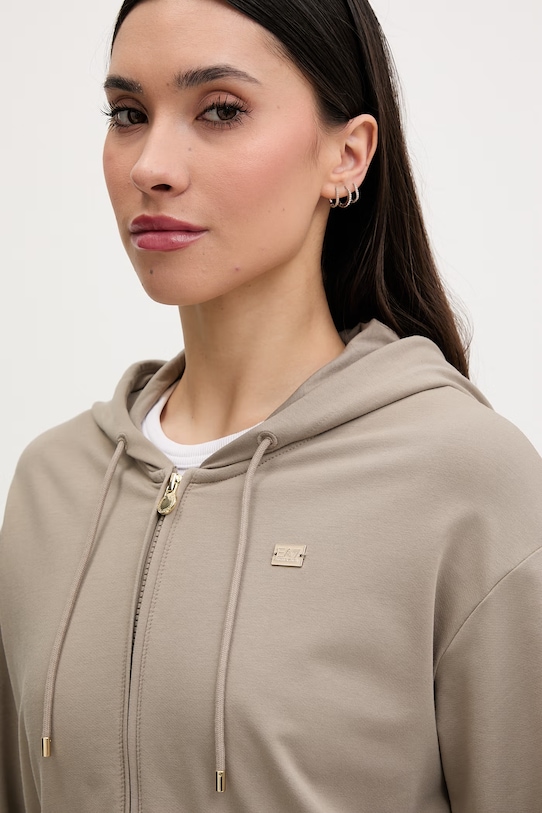 EA7 Emporio Armani dres damski bawełniany z elastanem AF13135.7W000464 beżowy