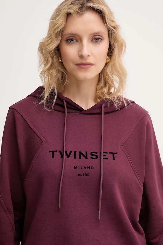 Βαμβακερή φόρμα Twinset 252TP2681 μπορντό