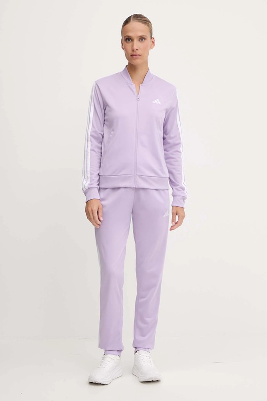 adidas dres Ess 3S aplikacja fioletowy JX0511