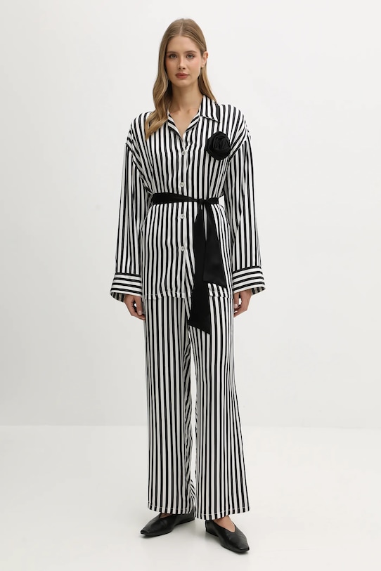 The Sleeper koszula i spodnie tkanina czarny FW2436CS