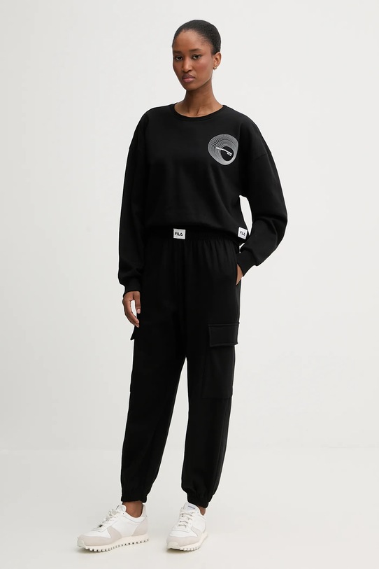 Fila dres bawełniany nadruk czarny FPW4212