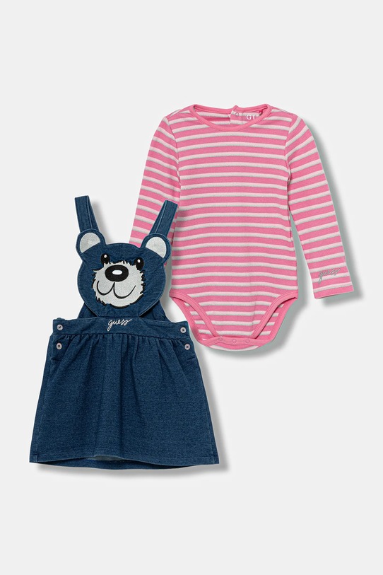 Guess komplet niemowlęcy 2-pack aplikacja różowy A5YG02.KCXH0.9BYA