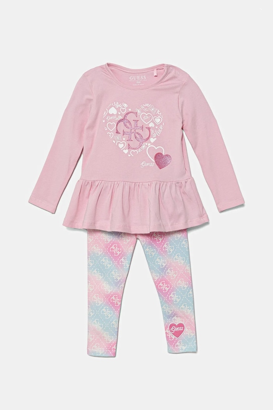 Σετ μωρού Guess πλεκτό ύφασμα ροζ A5YG04.K6YW4.9BYA