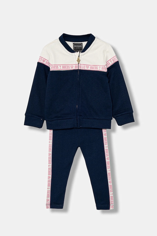 Guess dres bawełniany niemowlęcy 2-pack wzorzyste granatowy A5YG10.KA6R4.9BYA
