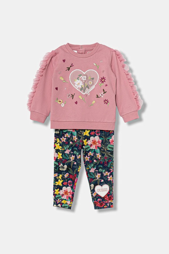 Guess komplet niemowlęcy aplikacja różowy A5YG11.KAN04.9BYA