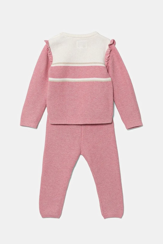 Guess komplet bawełniany niemowlęcy A5YG13.Z3FK1.9BYA różowy AW25