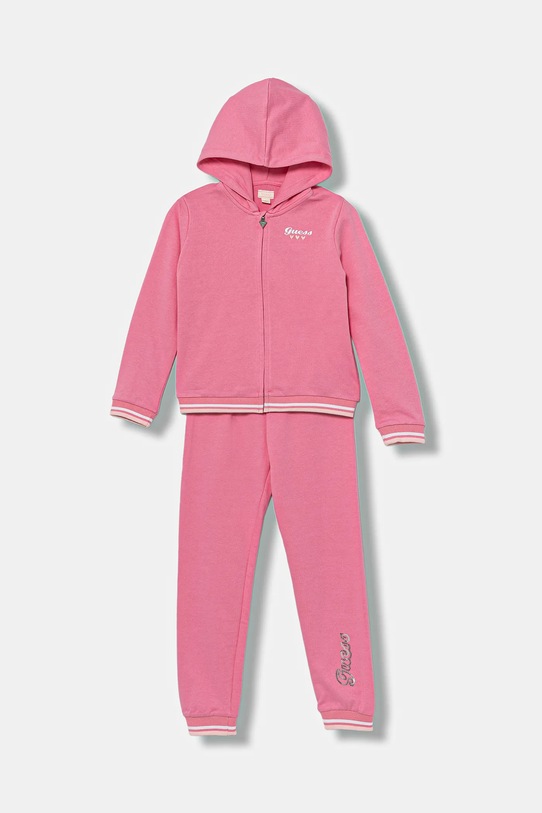 Guess dres bawełniany dziecięcy bawełna różowy K5YG00.KA6R4.9BYA