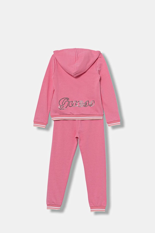 Guess dres bawełniany dziecięcy K5YG00.KA6R4.9BYA różowy AW25