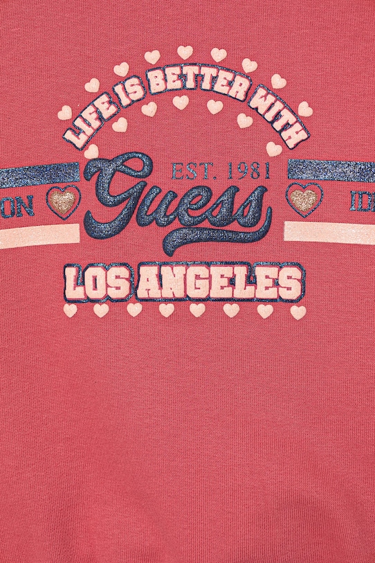 Guess dres bawełniany dziecięcy różowy K5YG02.KA6R4.9BYA