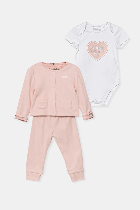 Guess komplet niemowlęcy 3-pack dzianina różowy S5YG04.KBZP4.9BYA
