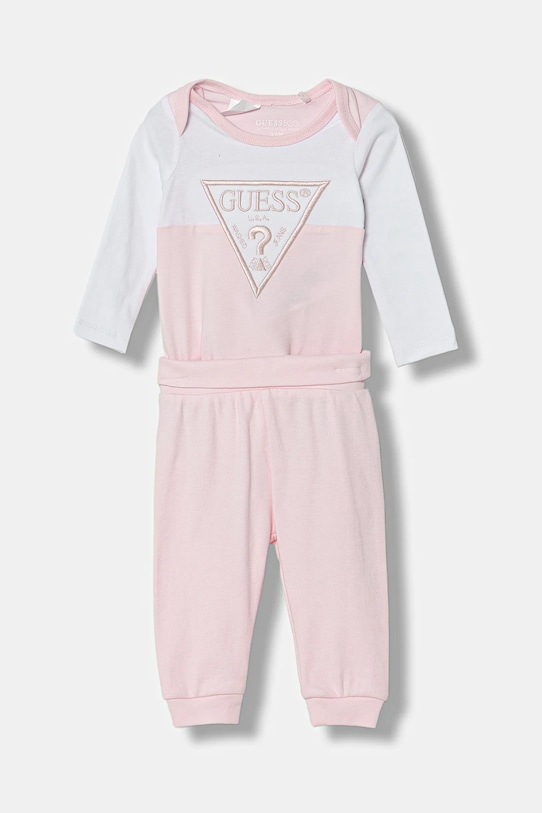 Guess komplet niemowlęcy aplikacja różowy H5YW08.J1314.G.9BYA