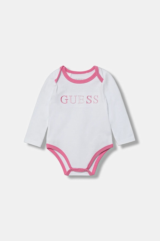 Guess komplet bawełniany niemowlęcy 3-pack H5YW10.KBU64.G.9BYA różowy AW25
