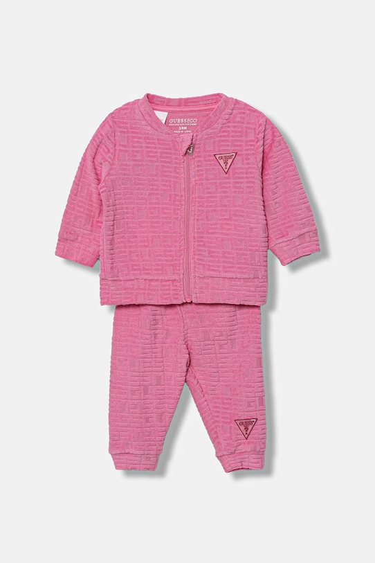 Dziewczynka Guess komplet bawełniany niemowlęcy 3-pack H5YW10.KBU64.G.9BYA różowy