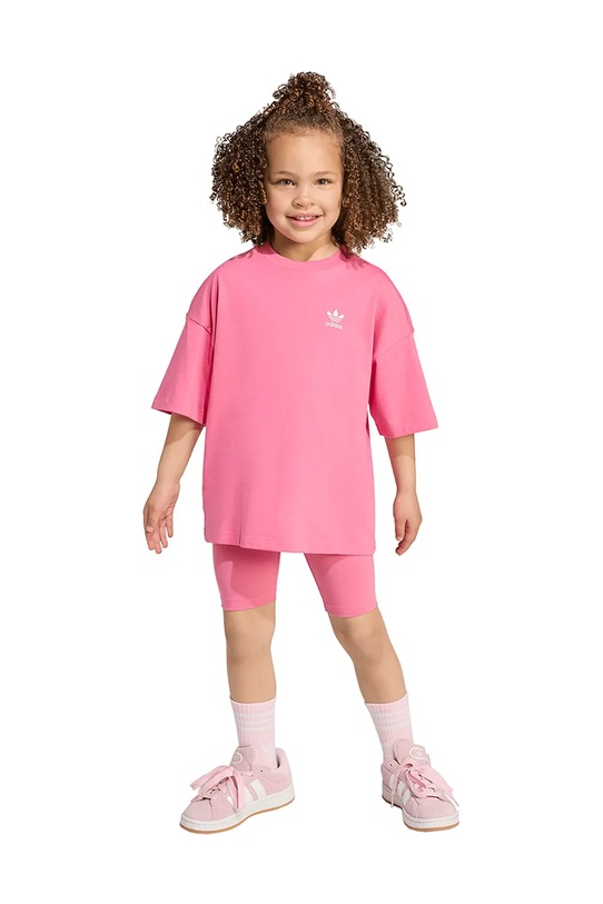 adidas Originals komplet bawełniany dziecięcy z elastanem różowy JY4872