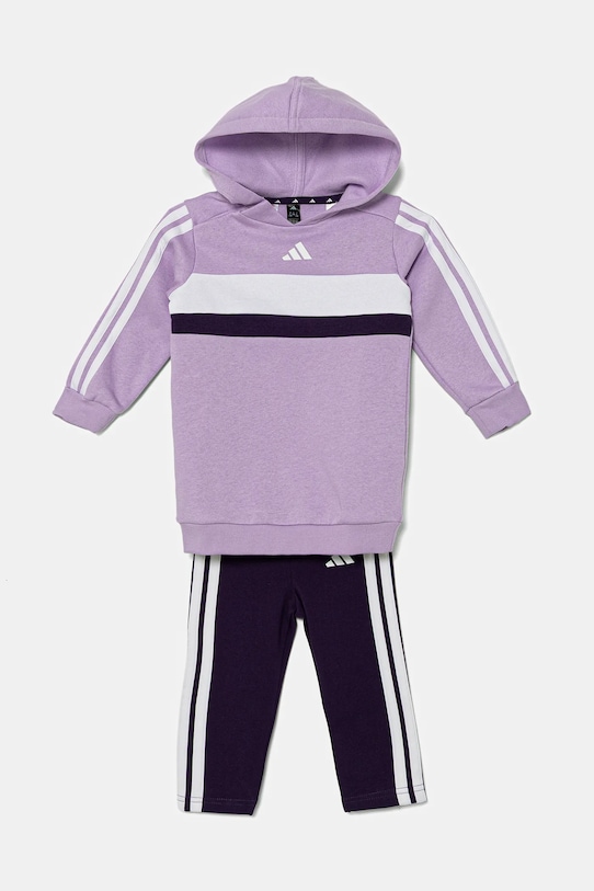 adidas set tuta da ginnastica per bambini maglia violetto JN2247