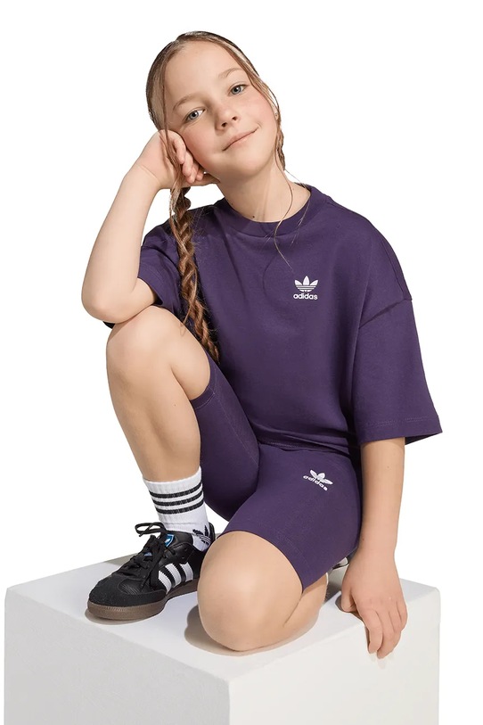 Παιδικό βαμβακερό σετ adidas Originals JY4873 μωβ