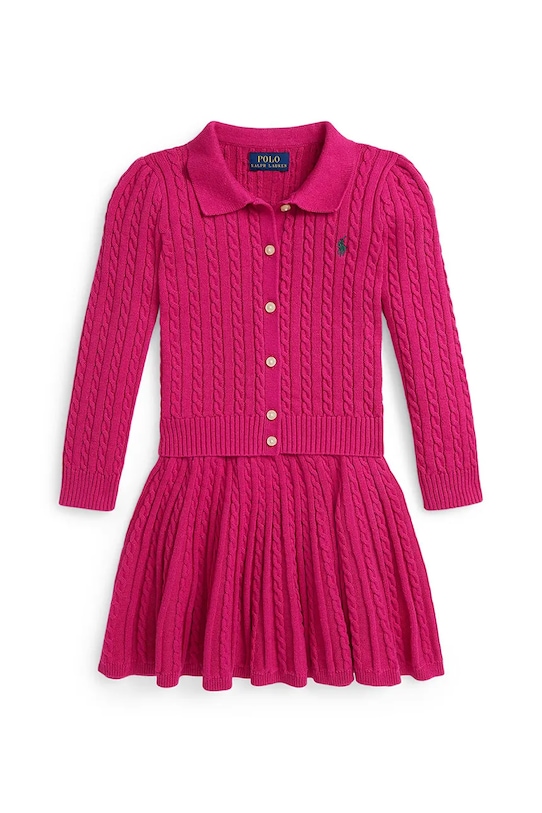 Polo Ralph Lauren komplet bawełniany dziecięcy 312950779003 różowy AW25