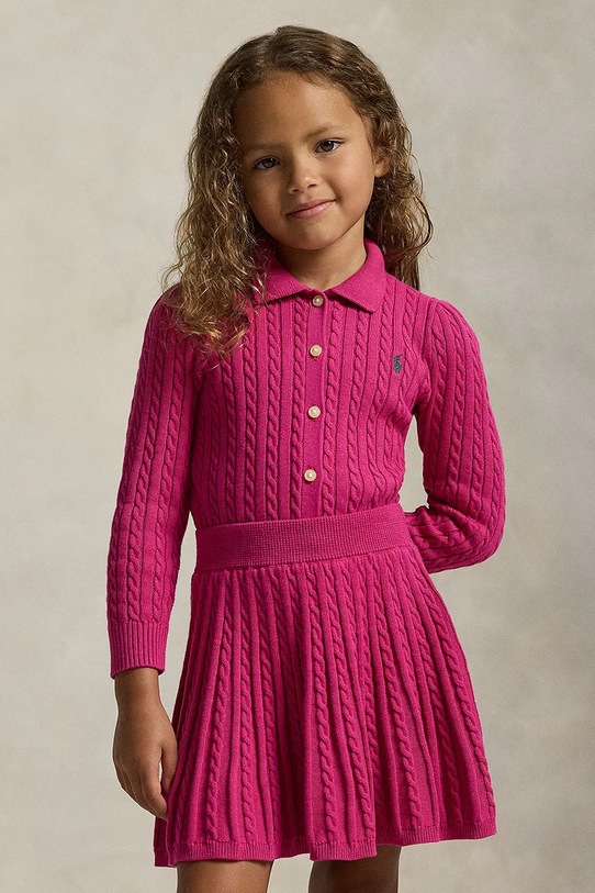 Polo Ralph Lauren komplet bawełniany dziecięcy różowy 312950779003