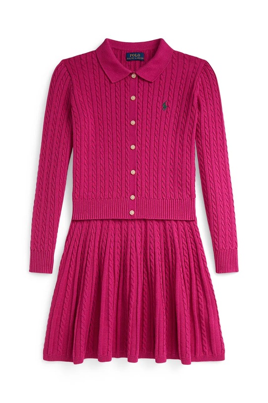 Polo Ralph Lauren komplet bawełniany dziecięcy 313950779003 różowy AW25