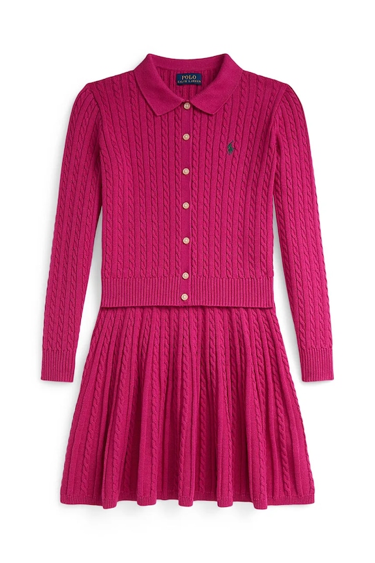 Polo Ralph Lauren komplet bawełniany dziecięcy 313950779003 różowy AW25
