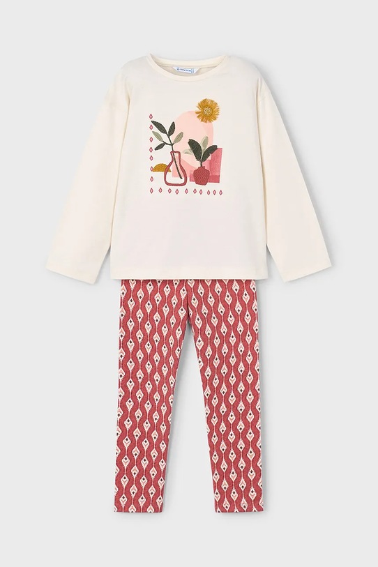 Mayoral komplet bawełniany dziecięcy 4719.6E.Mini.9BYA czerwony AW25