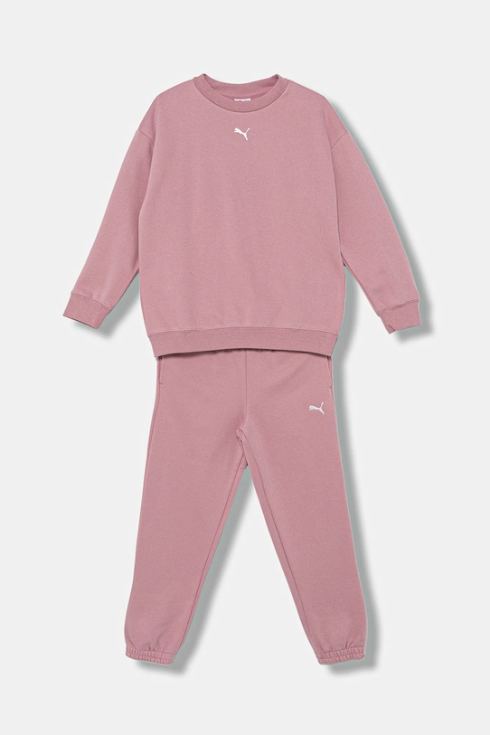 Puma dres dziecięcy Loungewear Oversized Sweat Suit FL G dzianina różowy 689727