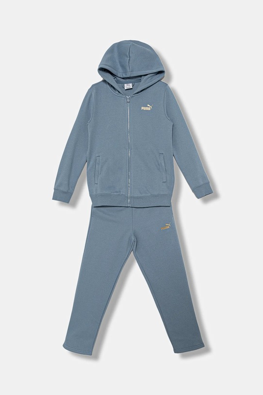 Puma dres dziecięcy Metallic Hooded Sweat Suit FL G dzianina niebieski 689729